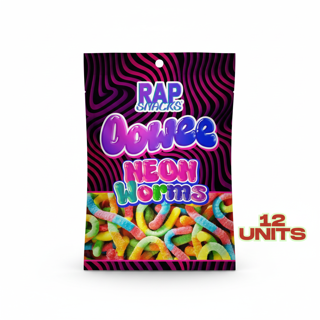 Rap Snacks Oowee Neon Worms (5.3oz) (12-Pack) – Exotic Snack Guys