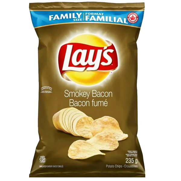 Lays Smokey Bacon 235g (Large) Bags Wholesale - case of 12