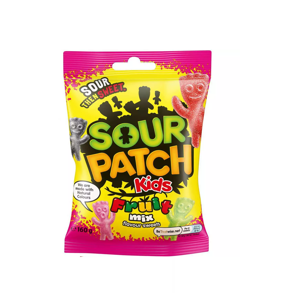 Sour Patch Kids Fruit Mix Gummy Candy 130g - UK (Case of 12)