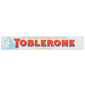 Toblerone Swiss White Chocolate Bars with Honey & Almond Nougat
